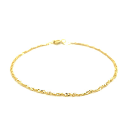 10k Gold Singapore Anklet 1.5mm