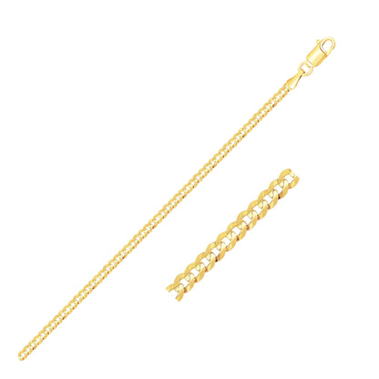 14k Gold Curb Anklet 2.5mm