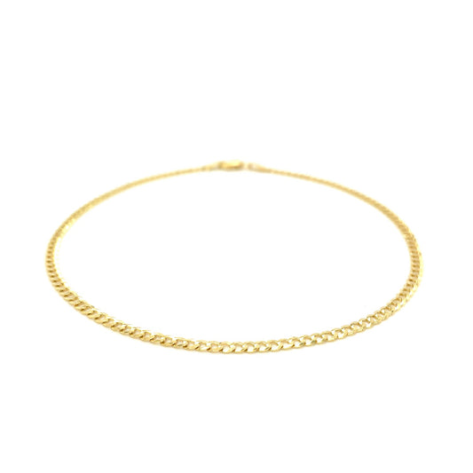 14k Gold Curb Anklet 2.5mm