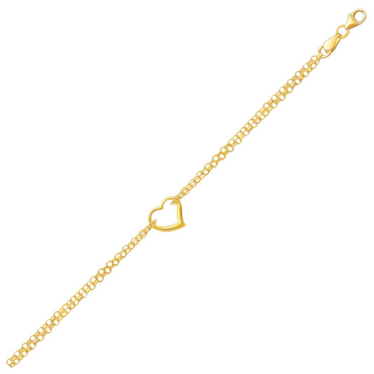 14k Gold Double Rolo Chain Anklet