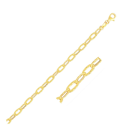 14k Yellow Gold Oval Anklet