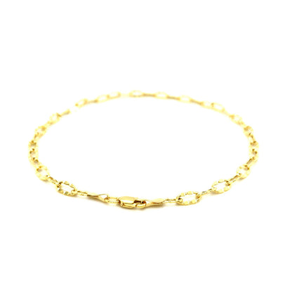14k Yellow Gold Oval Anklet