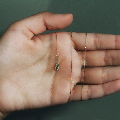 18k Yellow Gold Box Chain 0.6mm (0.60 mm)