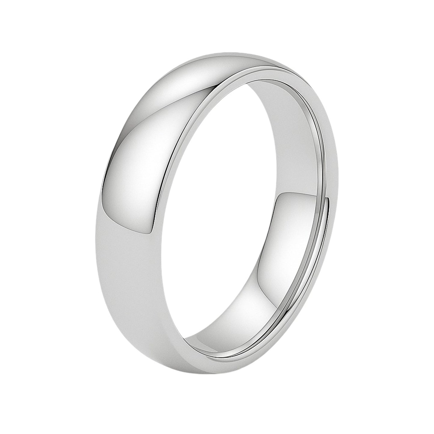 14k White Gold Comfort Fit Wedding Band(5.00 mm)