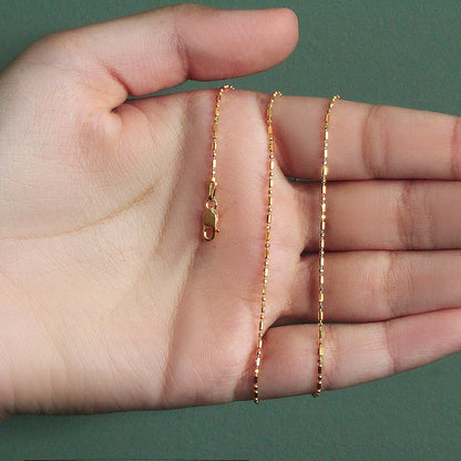 14k Yellow Gold Diamond-Cut Alternating Bead Chain (1.10 mm)