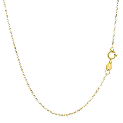 14k Yellow Gold Diamond Cut Cable Link Chain (1.10 mm)