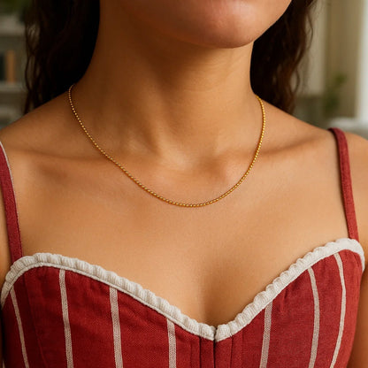 14k Yellow Gold Bead Chain 1.0mm (1.00 mm)