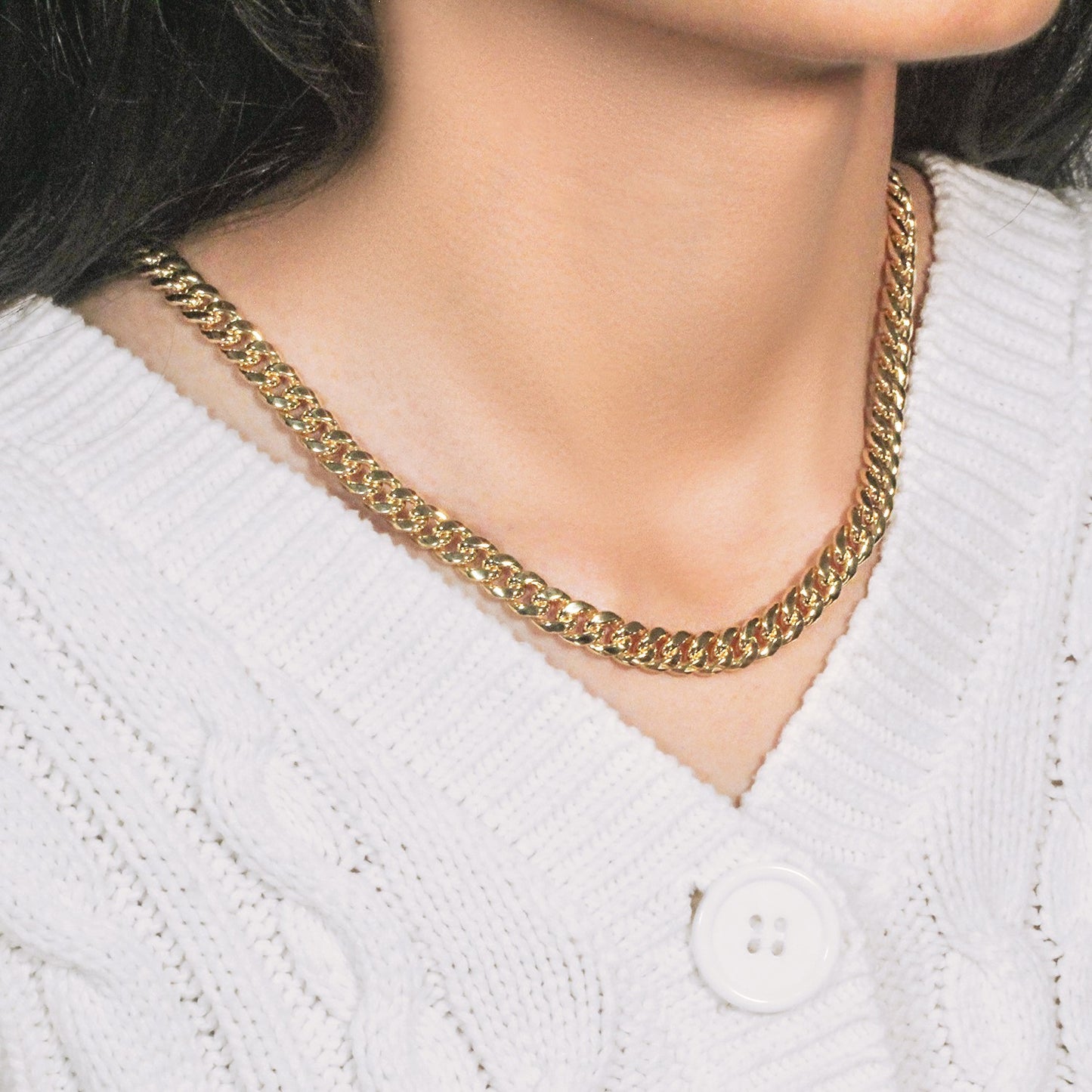 7.25mm 10k Yellow Gold Semi Solid Miami Cuban Chain