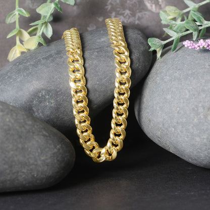 7.25mm 10k Yellow Gold Semi Solid Miami Cuban Chain