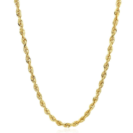 10K Yellow Gold Hollow Diamond Cut Rope Chain (4.0 mm)