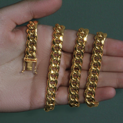 10k Yellow Gold Semi Solid Miami Cuban Chain (9.10 mm)