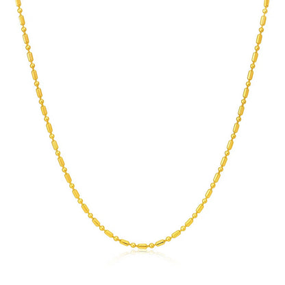 14k Yellow Gold Diamond-Cut Bead Chain (0.90 mm)
