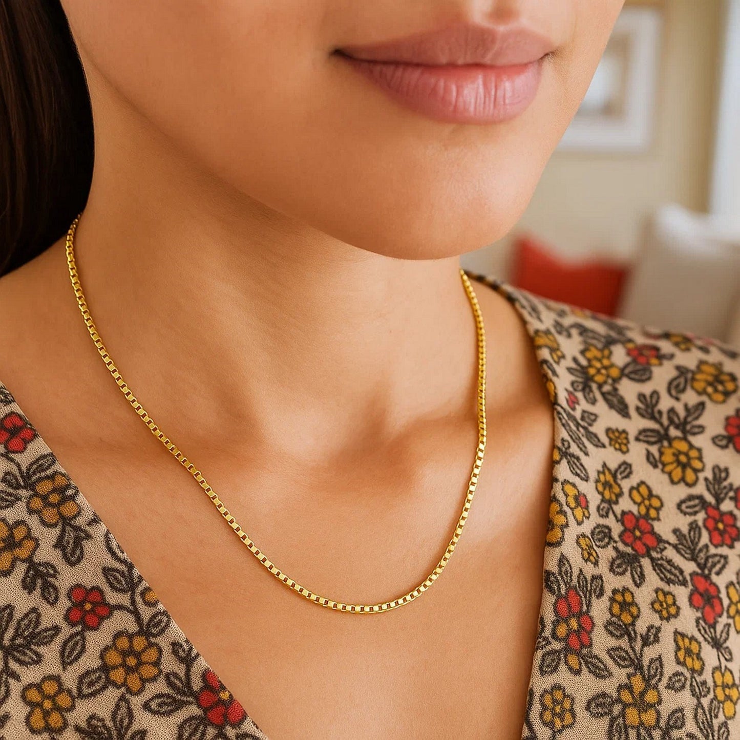 14k Yellow Gold Semi Solid Box Chain (1.80 mm)