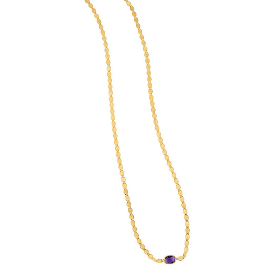 14K Yellow Gold Amethyst Mirrored Chain (2.20 mm)