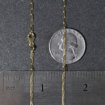 14K Yellow Gold Fine Paperclip Chain (1.50 mm)