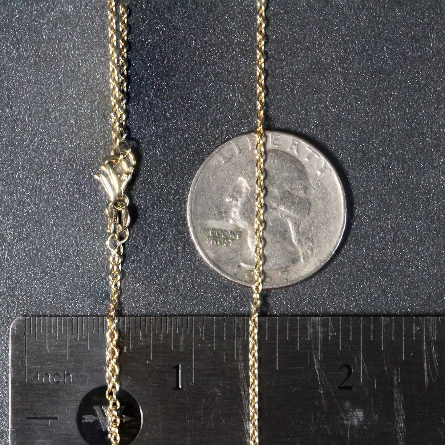 18k Yellow Gold Round Cable Link Chain (1.50 mm)