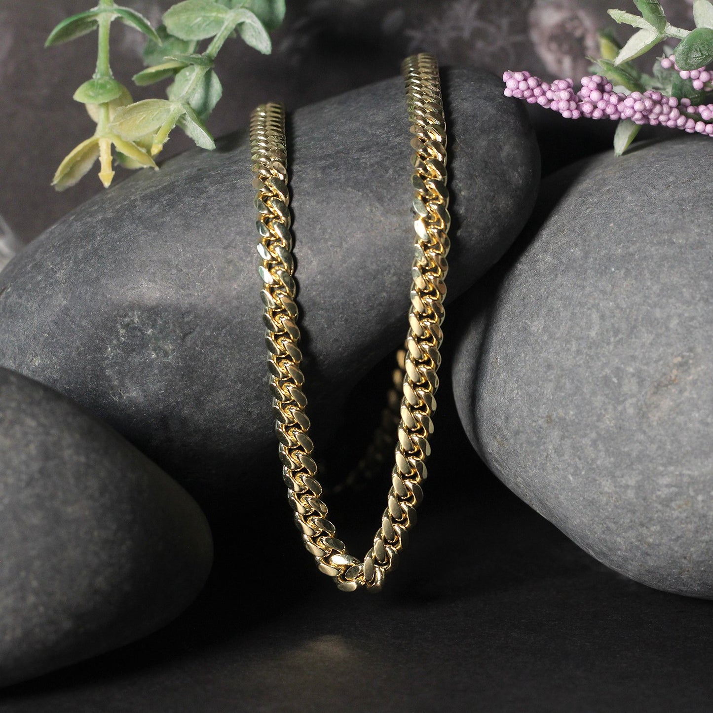 10k Yellow Gold Classic Miami Cuban Solid Chain (4.90 mm)