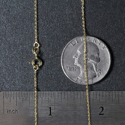 18k Yellow Gold Diamond Cut Cable Link Chain (1.10 mm)