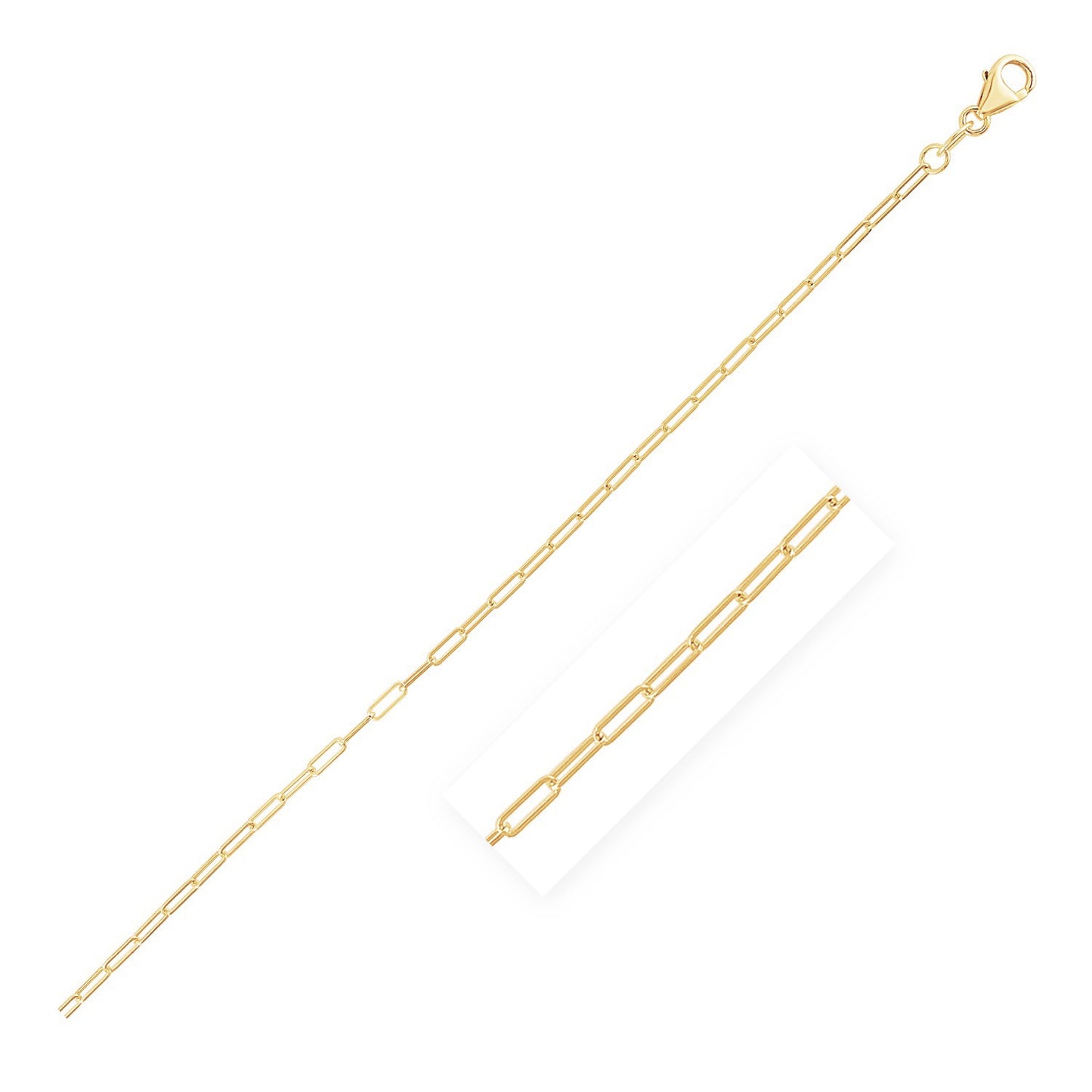 14K Gold Paperclip Anklet 1.5mm