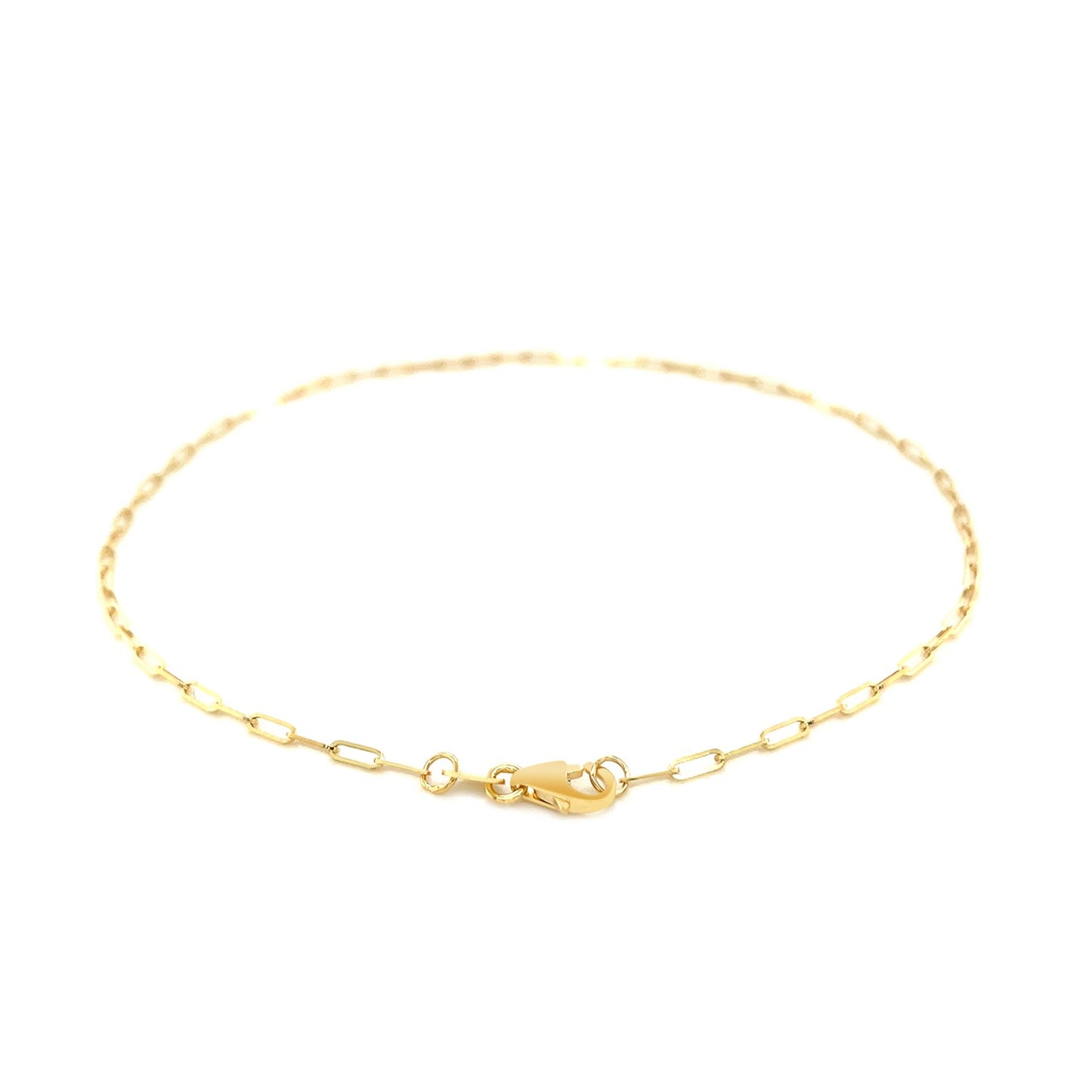 14K Gold Paperclip Anklet 1.5mm