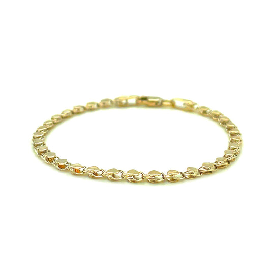 14k Gold Heart Anklet 2.9mm