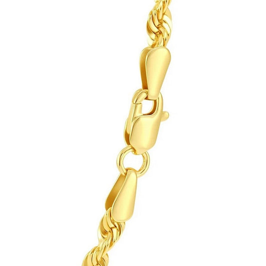 10K Yellow Gold Hollow Diamond Cut Rope Chain (5.00 mm)