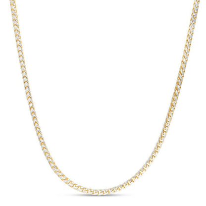 14k Yellow Gold Round Pave Franco Chain (3.15 mm)