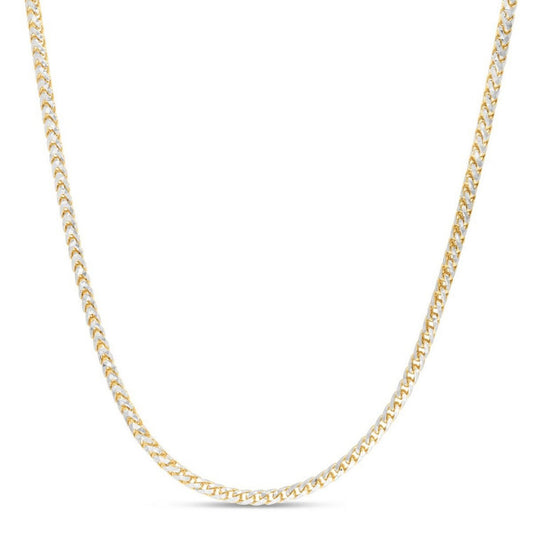 14k Yellow Gold Round Pave Franco Chain (3.15 mm)