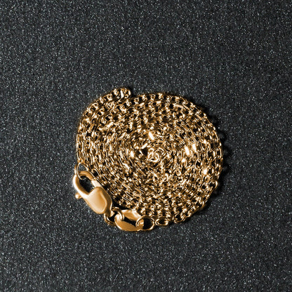 18k Yellow Gold Diamond Cut Cable Link Chain (1.50 mm)