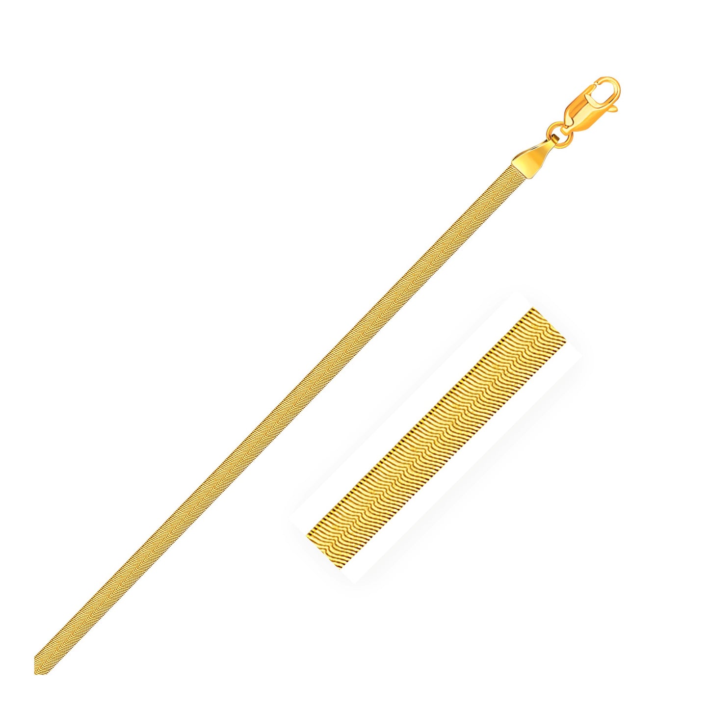14k Gold Herringbone Anklet 2.8mm
