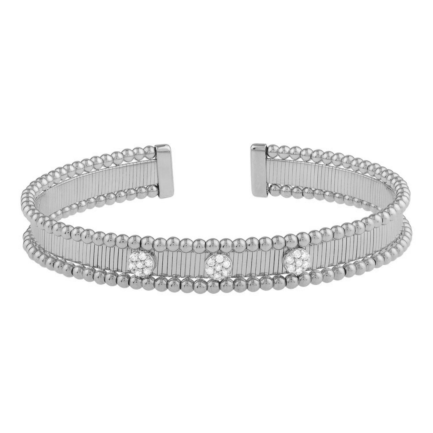 Pallina Cuff Bangle in 14K White Gold (9.00 mm)