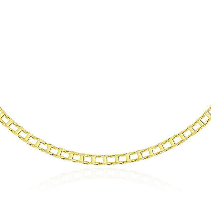 14k Yellow Gold Mens Necklace with Track Design Links (5.00 mm)