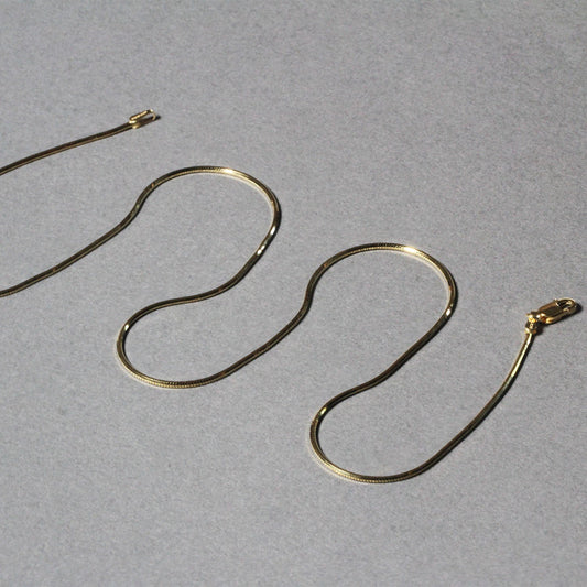 1.0mm 14K Yellow Gold Octagonal Shiny Snake Chain