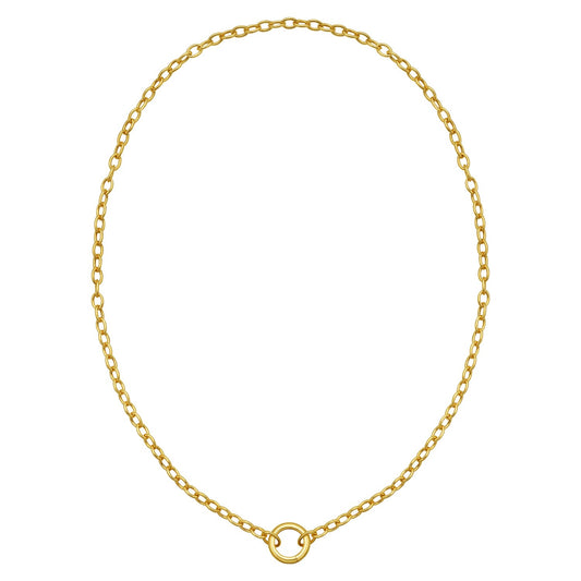 14K Yellow Gold Push Lock Charm Necklace (4.20 mm)