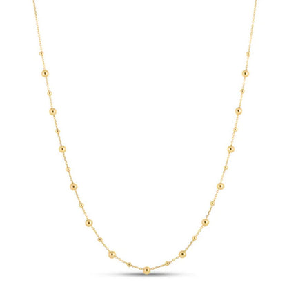 14k Yellow Gold Bead Necklace