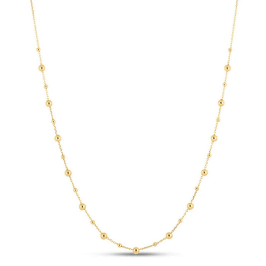 14k Yellow Gold Bead Necklace