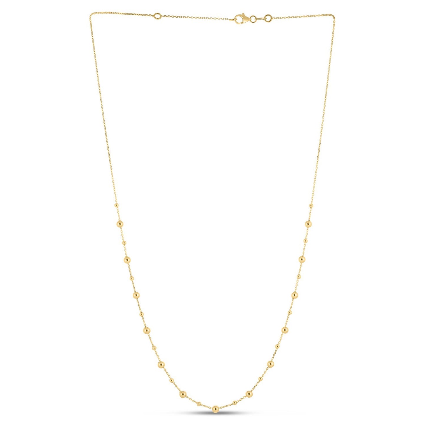 14k Yellow Gold Bead Necklace