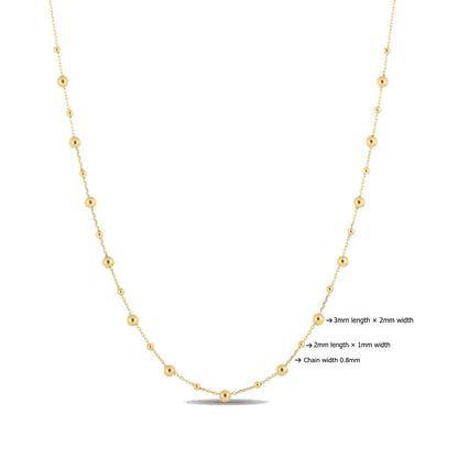 14k Yellow Gold Bead Necklace