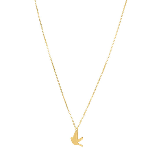 Dove Necklace in 14K Yellow Gold