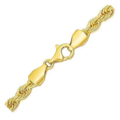 5.40 mm 14k Yellow Gold Solid Diamond Cut Rope Chain