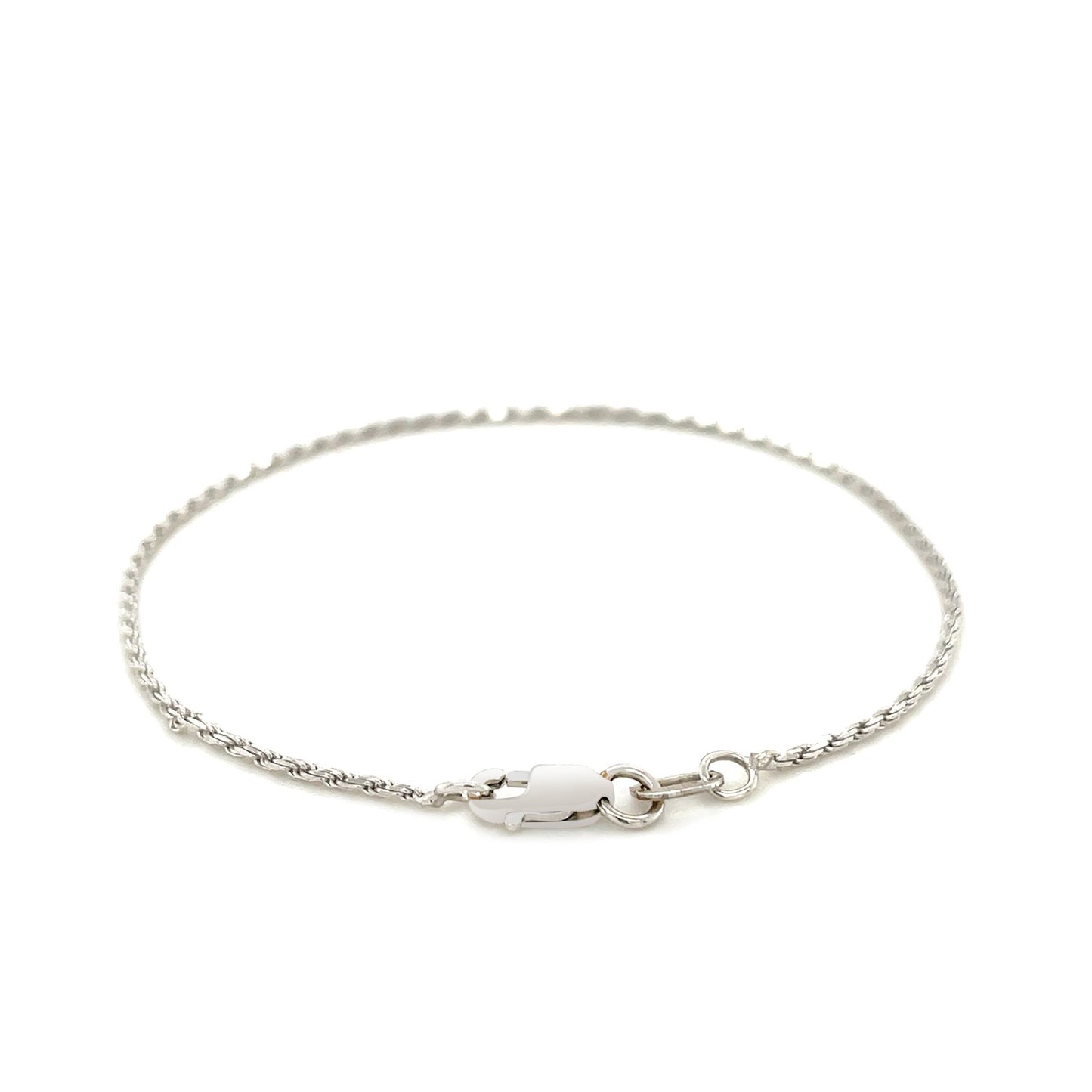 14k Diamond Cut White Gold Rope Anklet 2.0mm