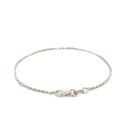 14k Diamond Cut White Gold Rope Anklet 2.0mm
