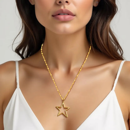 14k Yellow Gold Necklace with Star Pendant