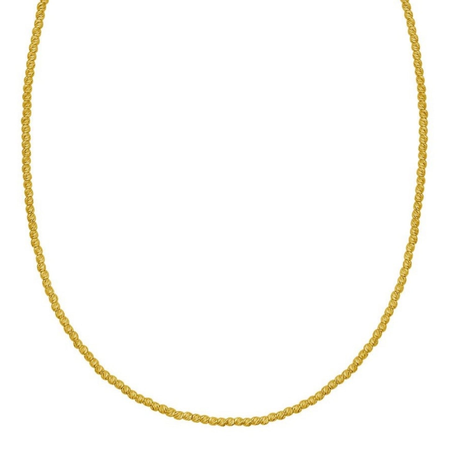 14K Yellow Gold Bead Chain Necklace (2.30 mm)