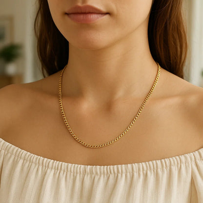 3.30mm 14K Yellow Gold Gourmette Chain