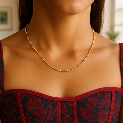 14k Yellow Gold Bead Chain 1.5mm (1.50 mm)