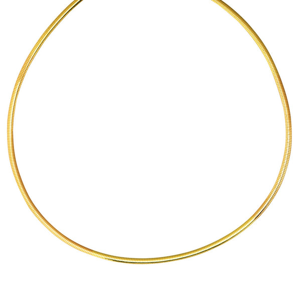14K Yellow Gold And Silver Reversible Omega Chain Necklace (3.00 mm)