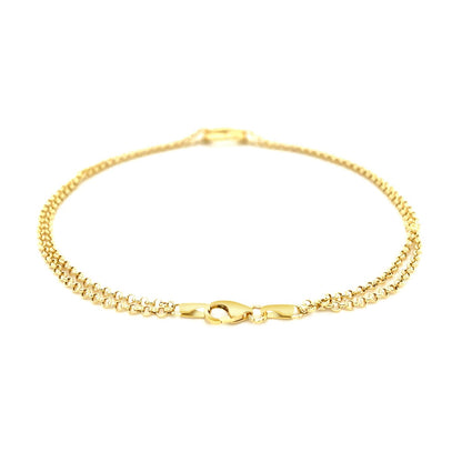 10k Gold Double Rolo w/ Heart Chain Anklet