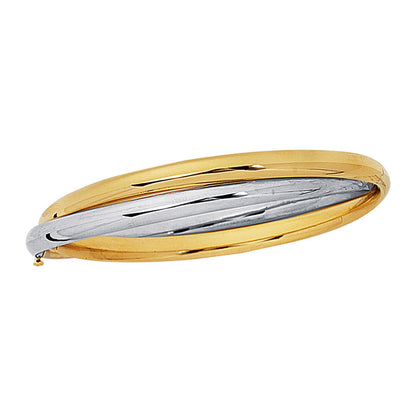 14K Two Tone Gold Interlocked Bangle