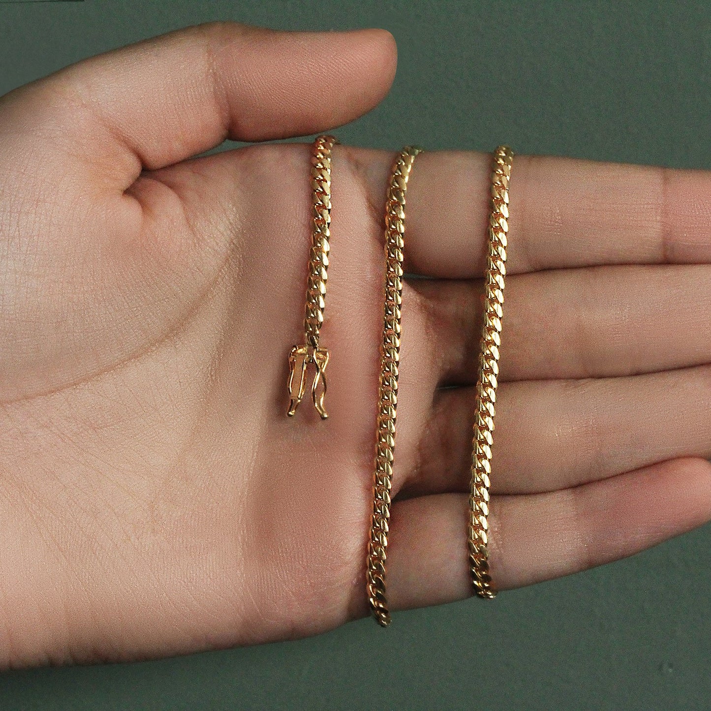 10k Yellow Gold Classic Solid Miami Cuban Chain (3.20 mm)